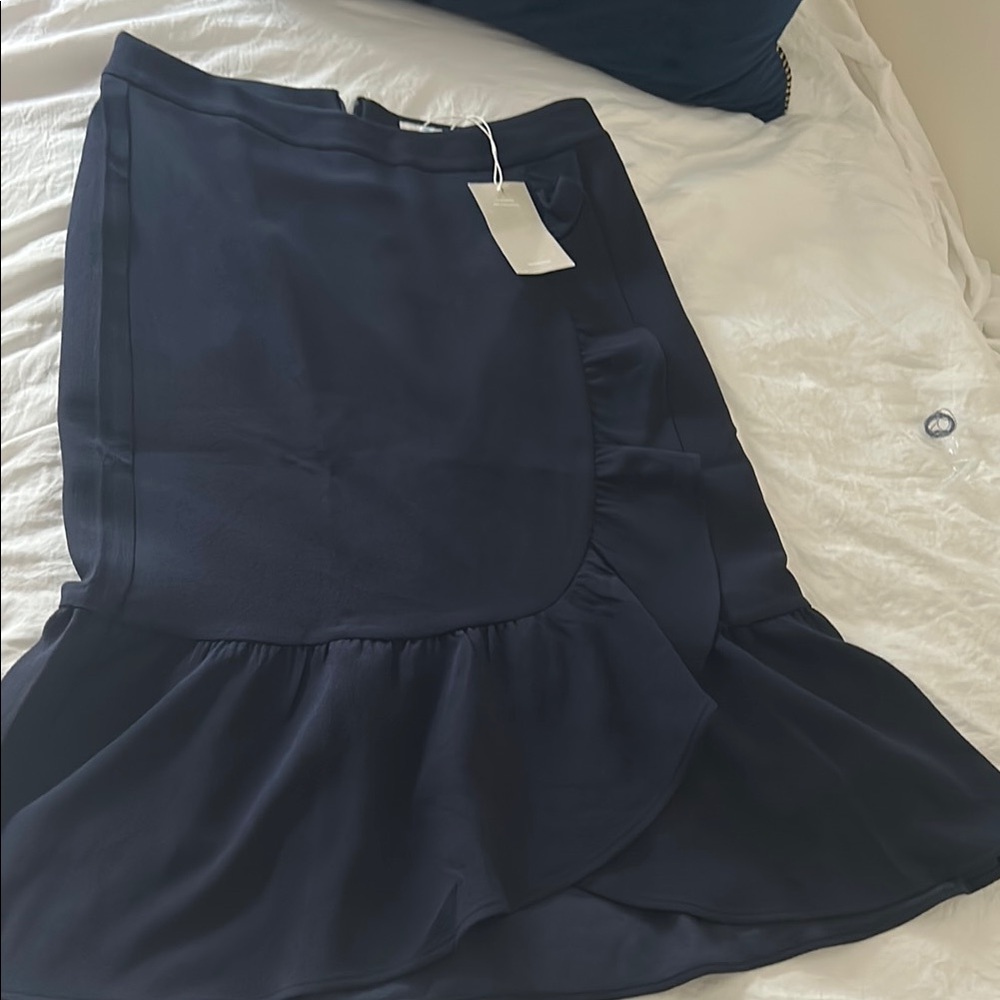 Navy blue ruffle skirt